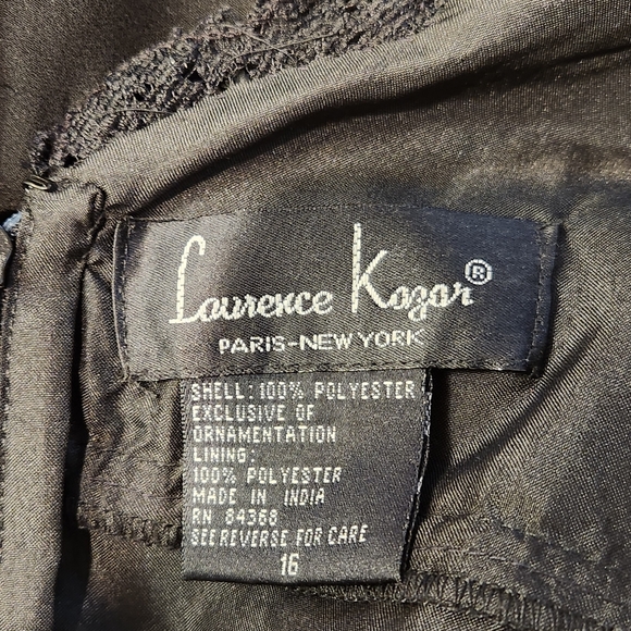 Lawrence Kazar vintage black dress lace jacket set size 16 - Picture 4 of 15